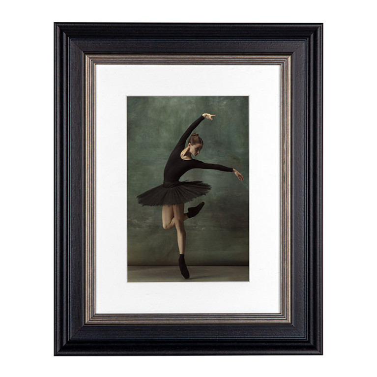 Fotolijst Mozart Zwart/Zilver A4 (21x29,7 cm) - Art Print en Passe Partout