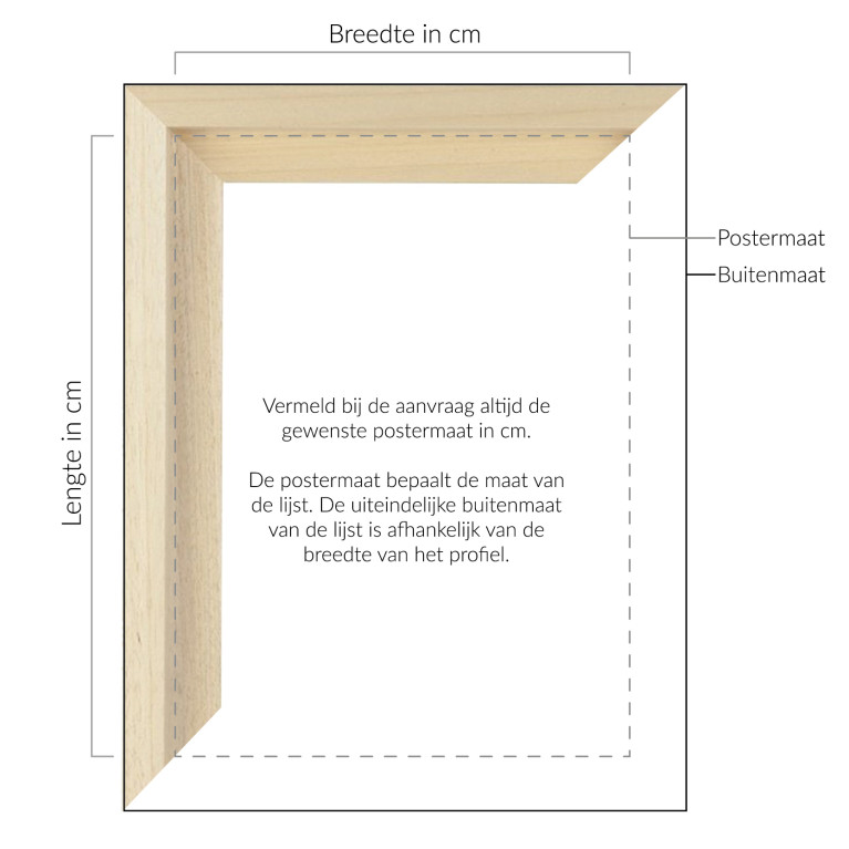 Baklijst Blank Breed - Maatwerk Calculator