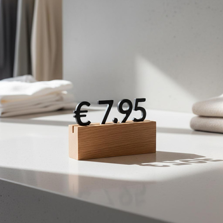 Oacklux Kana Letterhouder Eikenhout 100 mm - Zwarte letters - set van 6