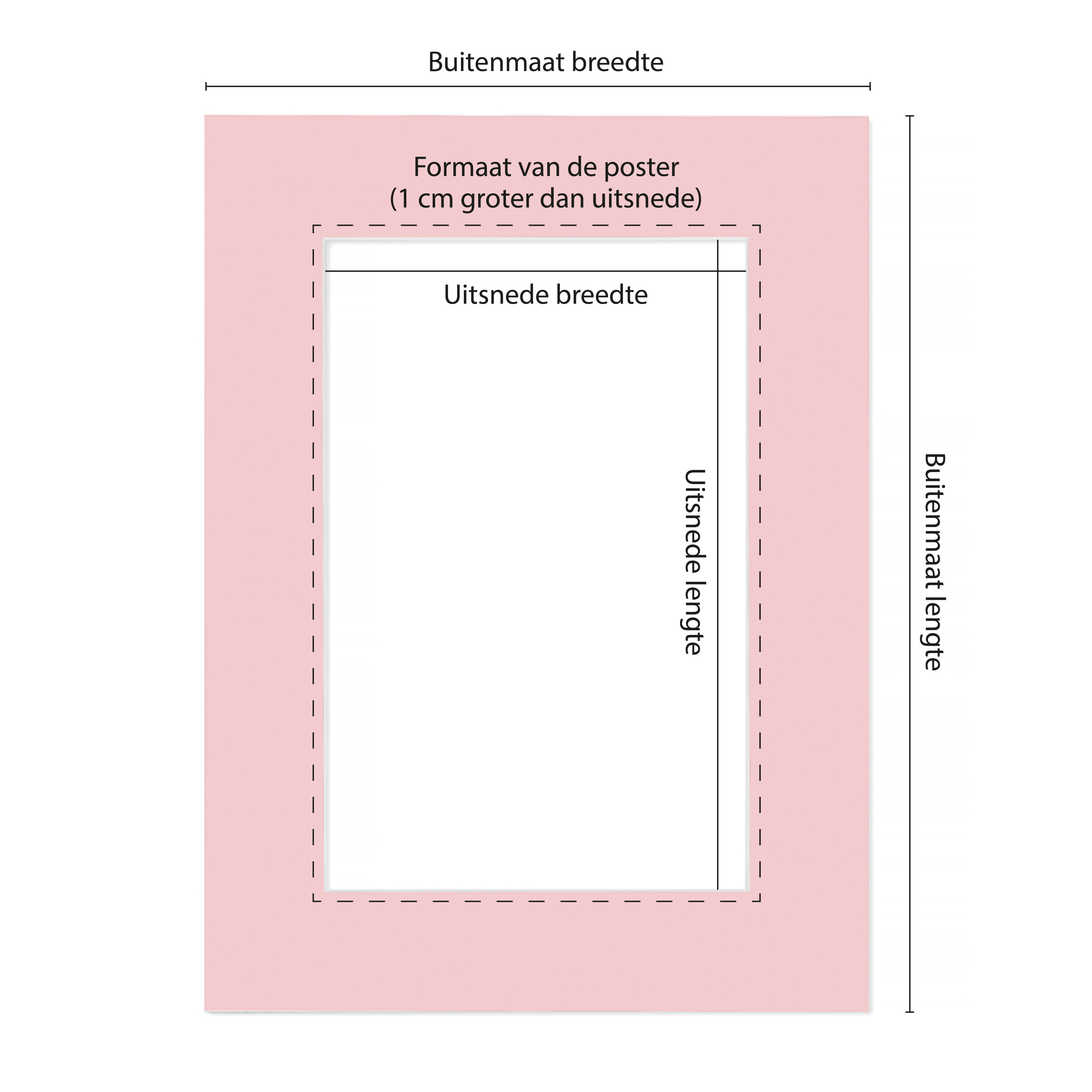 Passe Partout Roze - Maatwerk Calculator