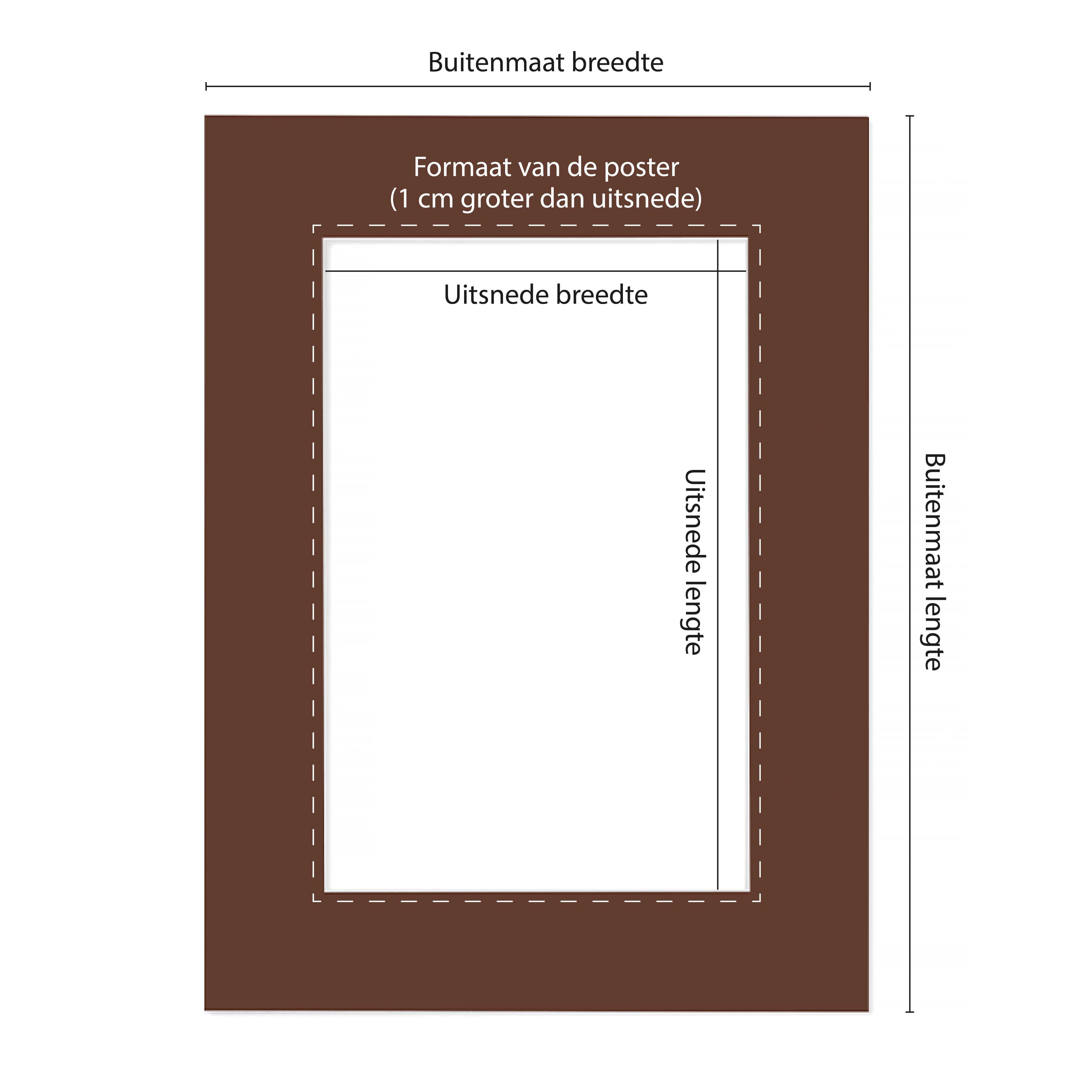 Passe Partout Bruin - Maatwerk Calculator