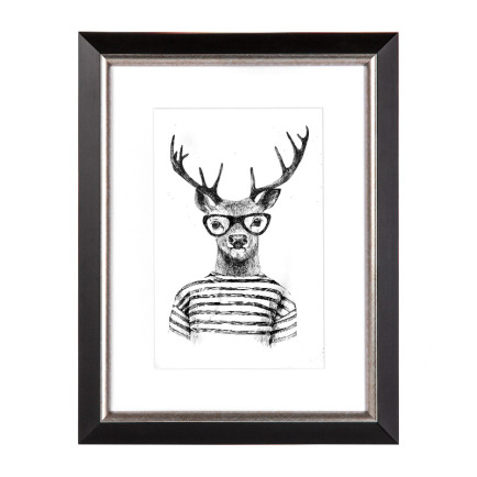 Fotolijst Salieri Zwart/Zilver 24x30 cm - Art Print en Passe Partout