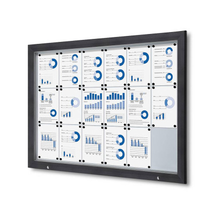 Informatiekast Buiten Whiteboard 18x A4 Antracietgrijs