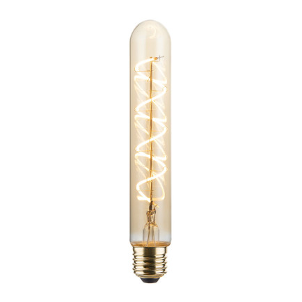 Vintlux E27 dimbare LED filamentlamp 4W T30 265lm 2200K - Karu Tube 185 mm Gold 